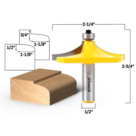 Thumbnail 2 Bit Handrail Router Bit Set 12 Shank Yonico 18224