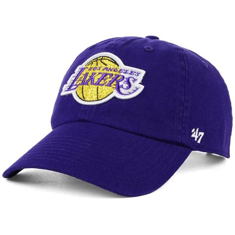 Women's Los Angeles Lakers '47 Purple Glitter Clean-Up Adjustable Hat