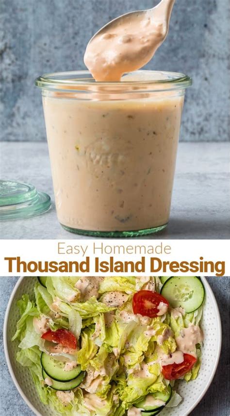 Simple And Easy Homemade Thousand Island Dressing With Mayo Sour Cream Ketchup Relish Oni