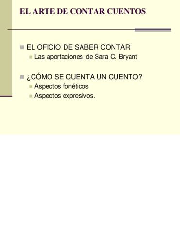 El Arte De Contar Cuentos Pdf