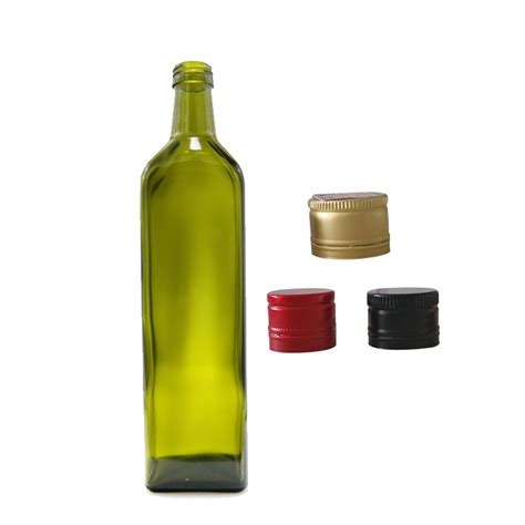 Green Empty Square Shape Glass Olive Oil Bottle Of 1000ml High Quality Glass Bottleglass Bottle