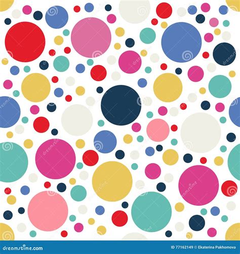 Festive Colorful Dotted Seamless Pattern Random Polka Dot Background