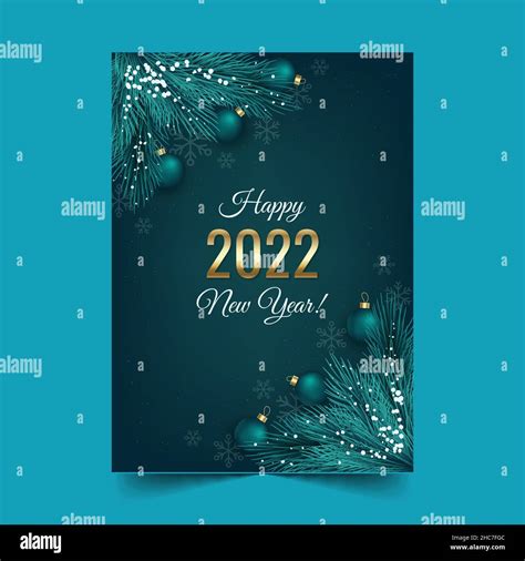 Realistic New Year Greeting Card Template Abstract Design Vector