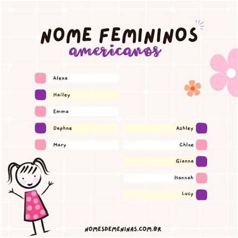 Nomes Femininos Americanos Nomes Femininos Americanos Nomes Pequenos