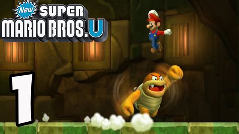 New Super Mario Bros U Acorn Plains Mario Gameplay Walkthrough Part 1