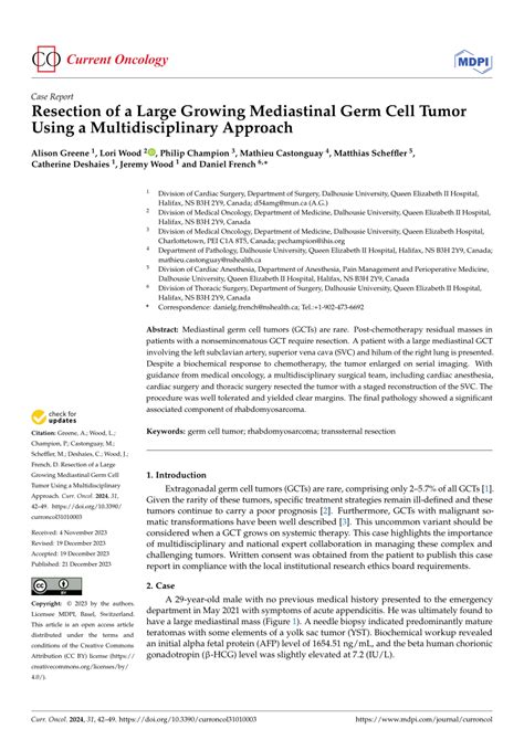 Pdf Resection Of A Large Growing Mediastinal Germ Cell Tumor Using A