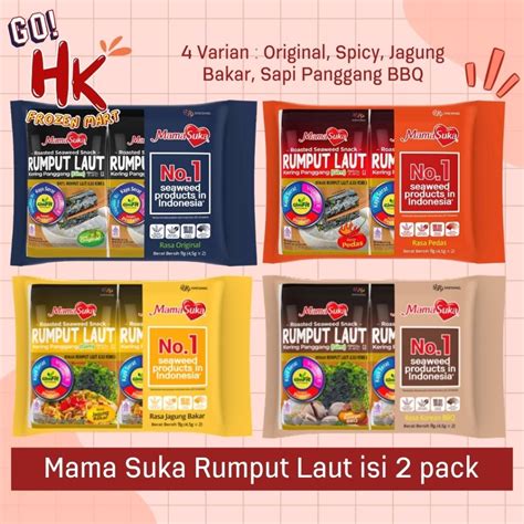 Jual Mama Suka Rumput Laut Isi 2 Pack Original Spicy Jagung Bakar