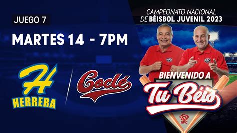 Béisbol Juvenil 2023 Herrera vs Coclé en VIVO Juego 7 de semifinal