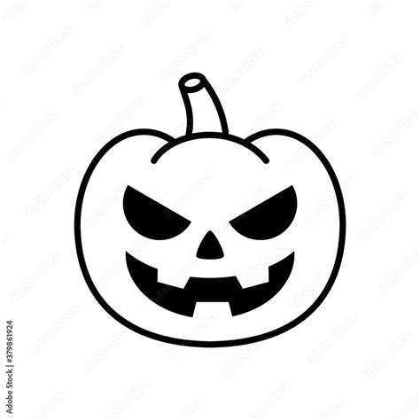 Evil Smile Pumpkin Jack O Lantern Scary Halloween Pumpkin Icon Happy