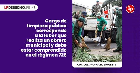 Cargo de limpieza pública corresponde a la labor que realiza un obrero