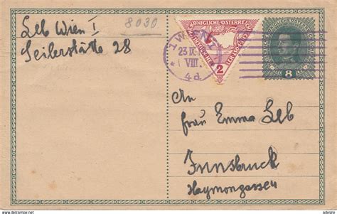 1918 1945 1 Republik ÖSTERREICH 1918 8 H Ganzsache mit Eilpost