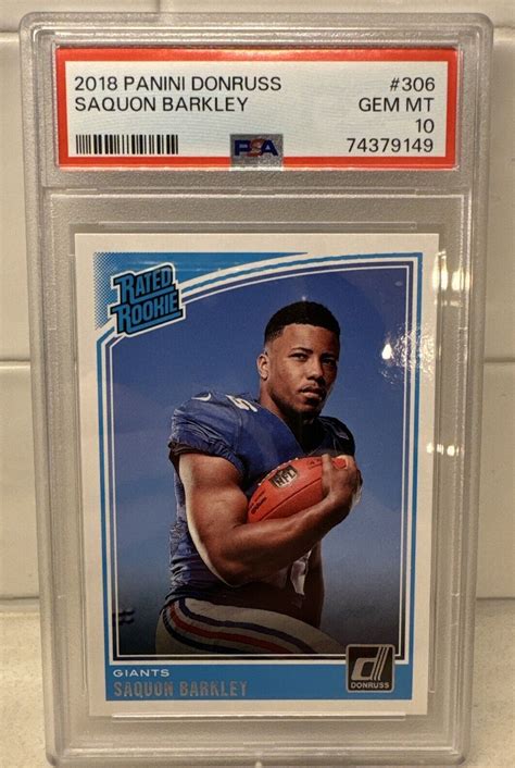 Donruss Saquon Barkley Base Rated Rookie Psa Gem Mt Giants