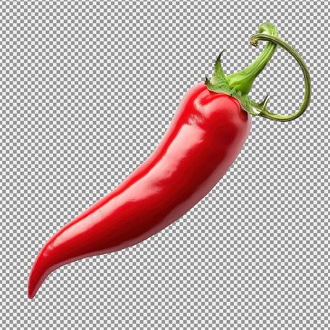Premium PSD Single Red Chili Pepper Isolated On White Background Chili Hot And Spicy Pepper Whole