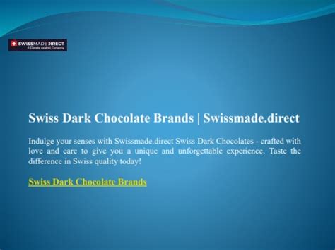 Swiss Dark Chocolate Brands Swissmade Direct