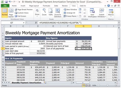 Mortgage Payment Excel Template