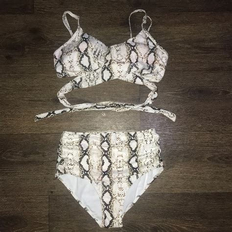Mooslover Swim Nwt White Snake Print Bikini Poshmark