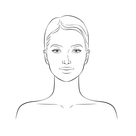 Face of a young beautiful woman, vector illustration 27161028 Vector Art at Vecteezy