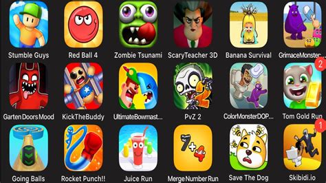 Stumble Guys Red Ball Zombie Tsunami Scary Teacher D Kick The Buddy