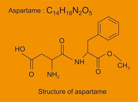 Fórmula Molecular De Estructura De Aspartamo Y Fórmula Esquelética