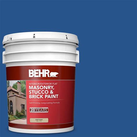 BEHR 5 Gal PPU15 03 Dark Cobalt Blue Flat Interior Exterior Masonry