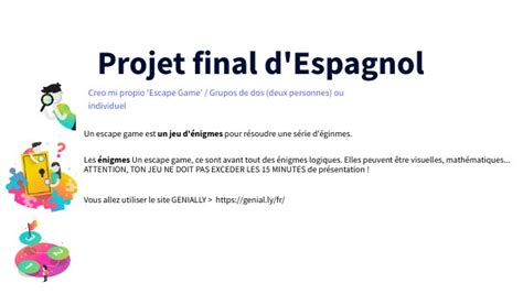 Copie Projet Final D Espagnol Escape Room