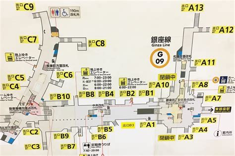 地下鉄銀座駅（丸ノ内線・日比谷線・銀座線）：わかりやすい構内図を作成、待ち合わせ場所、三越ライオン像へのアクセスも詳説！ 関西の駅ガイド