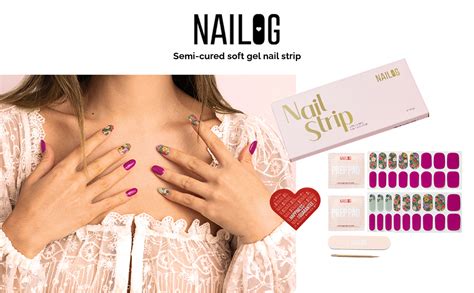 NAILOG Semi Cured Gel Nail Strips For Spring 34 Pcs Buy 2 Get 1 UV