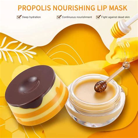 Bee Balm Lip Care Set: Propolis Lip Balm, Honey Lip Mask, Hydrating Lip Scrub (2 Pack)