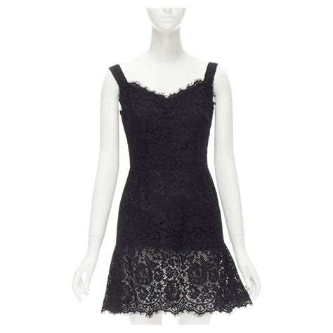 Dolce And Gabbana Black Eyelet Lace Bustier Dress W Ruffle Hem For Sale At 1stdibs Dolce