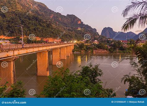 Bridge Across Nam Ou River In Nong Khiaw La Stock Image Image Of