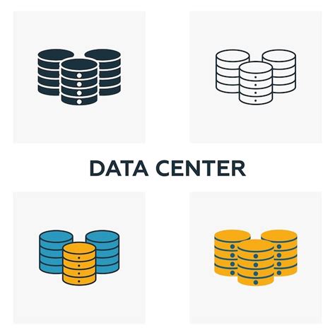 Conjunto De Cones Do Data Center Quatro Elementos Em Estilos