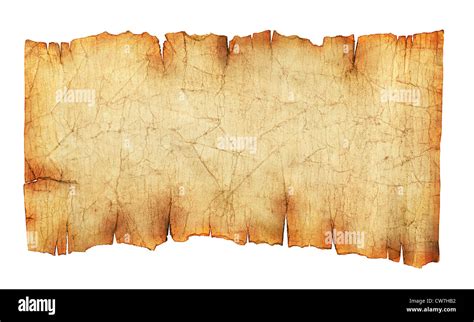 Old Vintage Paper Scroll Background Or Texture Isolated On White Stock