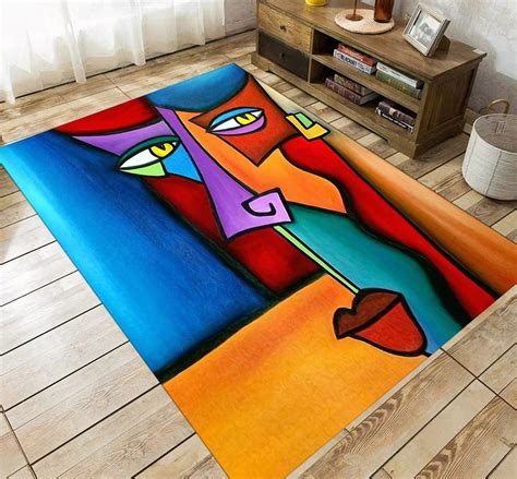 Abstract Art Rug African Graffiti Area Rug African Woman Room Rug Non Slip Rug Teen Room Rug 3d