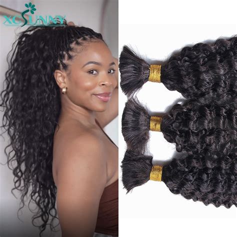 Bulk Human Hair No Weft For Braiding Curly Deep Wave Full Ends