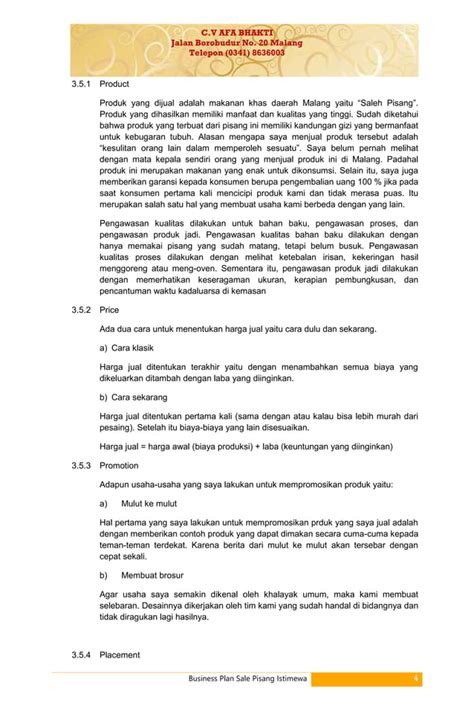 Business Plan Saleh Pisang Pdf