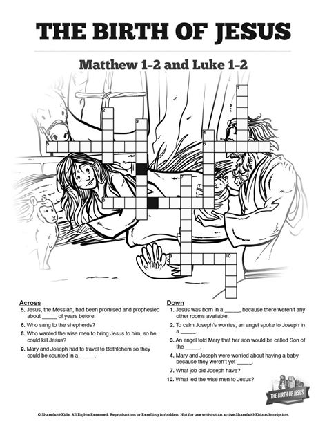 Printable Birth Of Jesus Worksheets