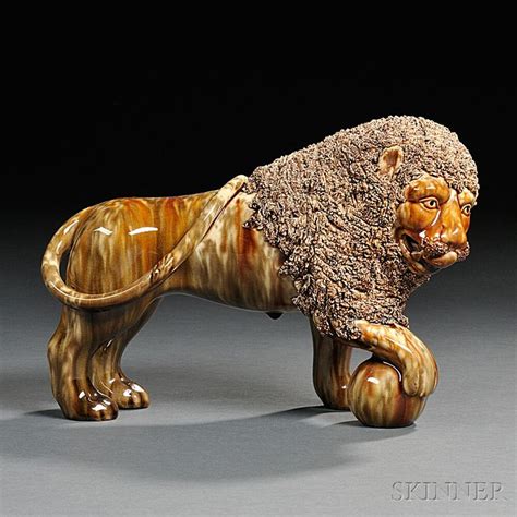 Bennington Pottery Flint Enamel Glazed Lion Bennington Pottery