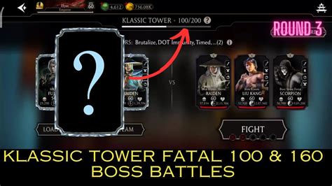 Klassic Fatal Tower Boss Battles 100 And 160 Round 3 Rewards Mk Mobile