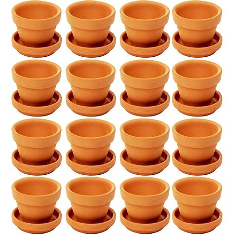 16 Pack 2 Inch Mini Terracotta Clay Pots Small Terra Cotta Planters