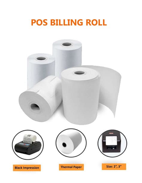 Pos Billing Roll 2 Inch Thermal Paper Black Impression 48 55 70 GSM