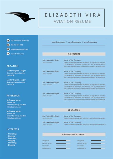 Aviation Resume Free Psd Template Room Surf