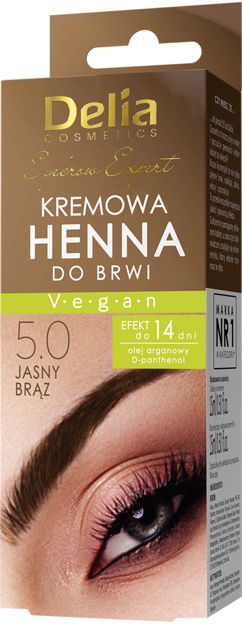 DELIA COSMETICS Eyebrow Expert Henna Do Brwi Kremowa Nr 0 5 Jasny