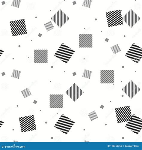 Seamless Squares Pattern Black And White Abstract Squares Stock Vector