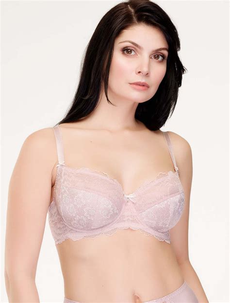 Deisi Ligh Pink Flower Print Underwired Non Padded Full Cup Bra Lauma