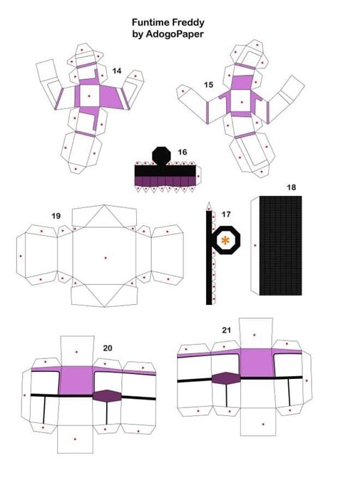 Funtime Freddy Part 3 Dibujos Para Armar Figuras Geometricas Para Armar Ash De Pokemon