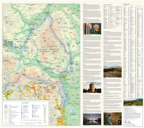 Wegenkaart Landkaart National Park Pocket Map Brecon Beacons