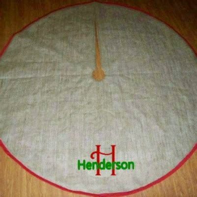 Embroidery By Daphne Burlap Christmas Tree Skirt