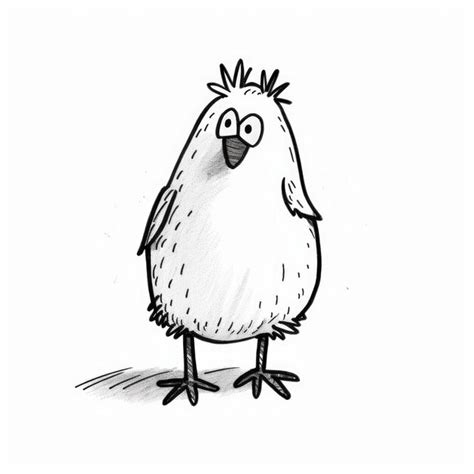 Premium Ai Image Minimalistic Chicken Cartoon Doodle