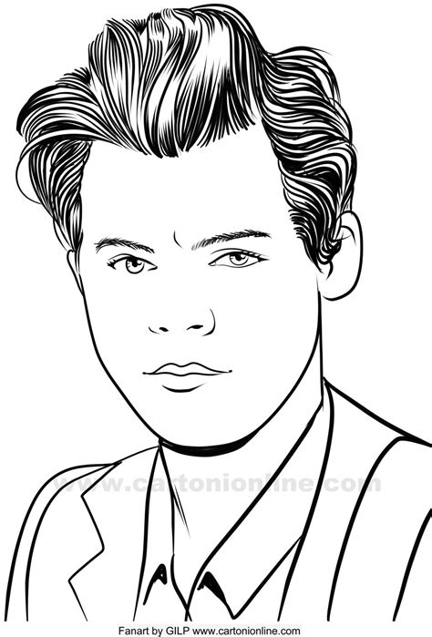 Desenho De Harry Styles 09 De One Direction Para Colorir