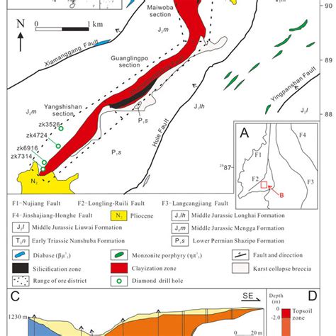 A Location Map And B Geological Sketch Map Of The Smg Deposit C